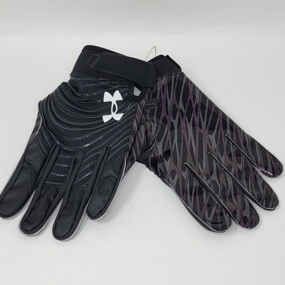 Under Armour UA Blur Football Gloves Size 3XL  Black And Purple New - Picture 1 of 5